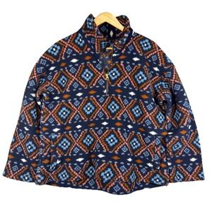 Old Navy 1/4 Sweater XL Sherpa Lined Cabincore Aztec Cozycore Outdoors
